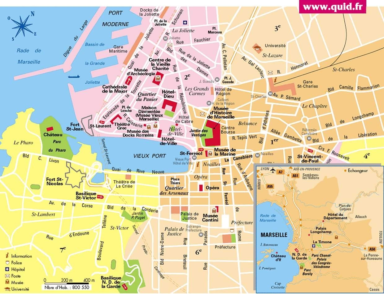 Marseille City Map Pdf Marseille France Map Of City Provence Alpes C te D Azur France 