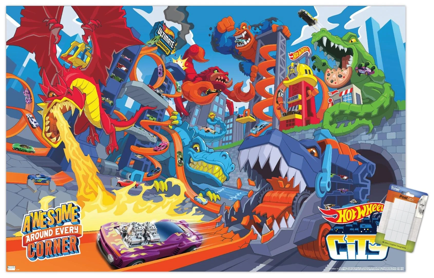 Mattel Hot Wheels Awesome Around Every Corner Wall Poster 22 375 X 34 Walmart