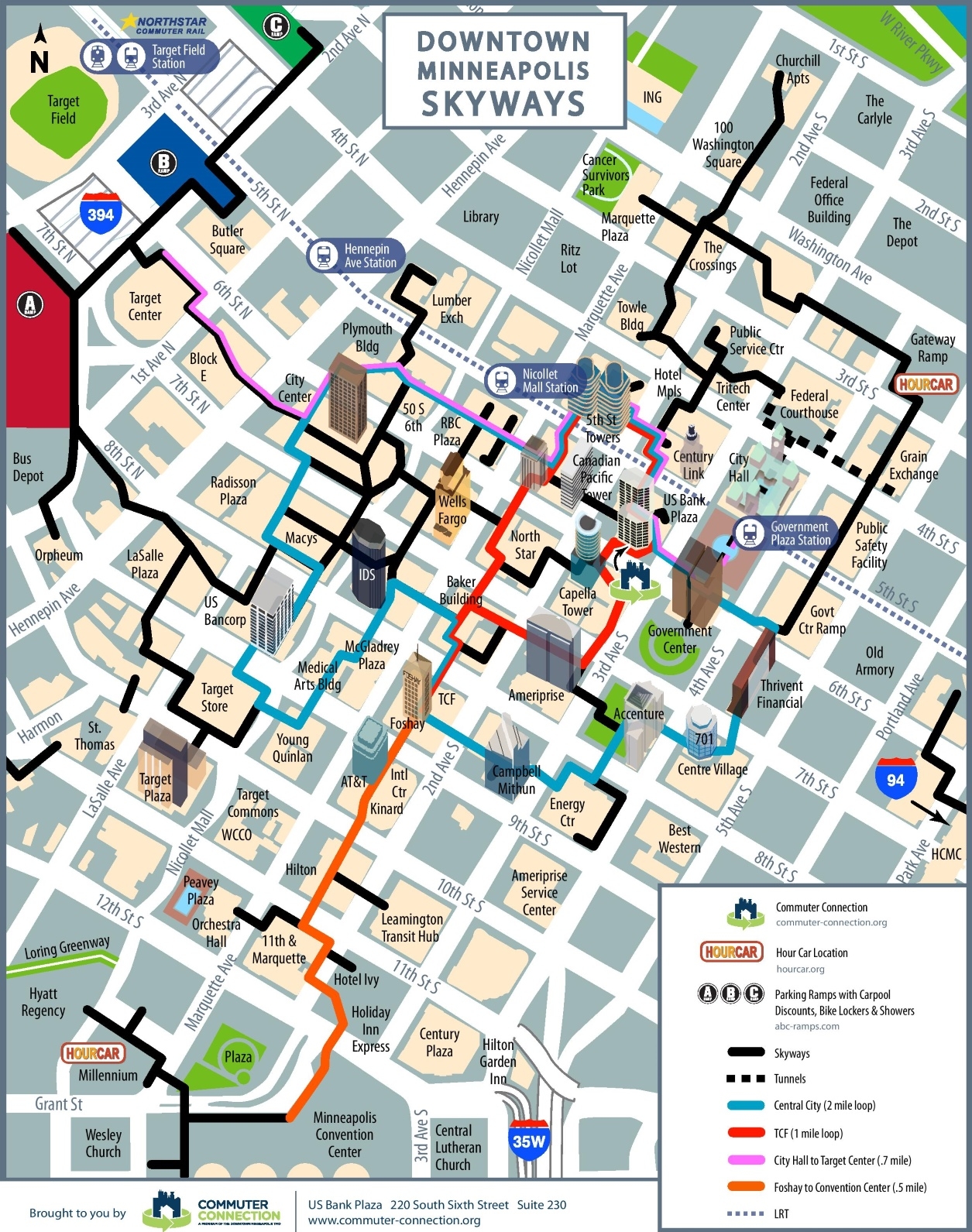 Minneapolis Skyway Map Ontheworldmap