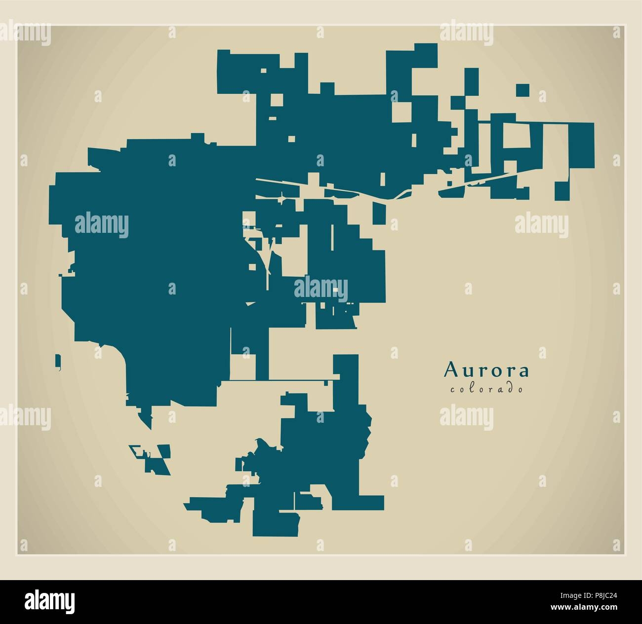 Modern City Map Aurora Colorado City Of The USA Stock Vector Image Art Alamy