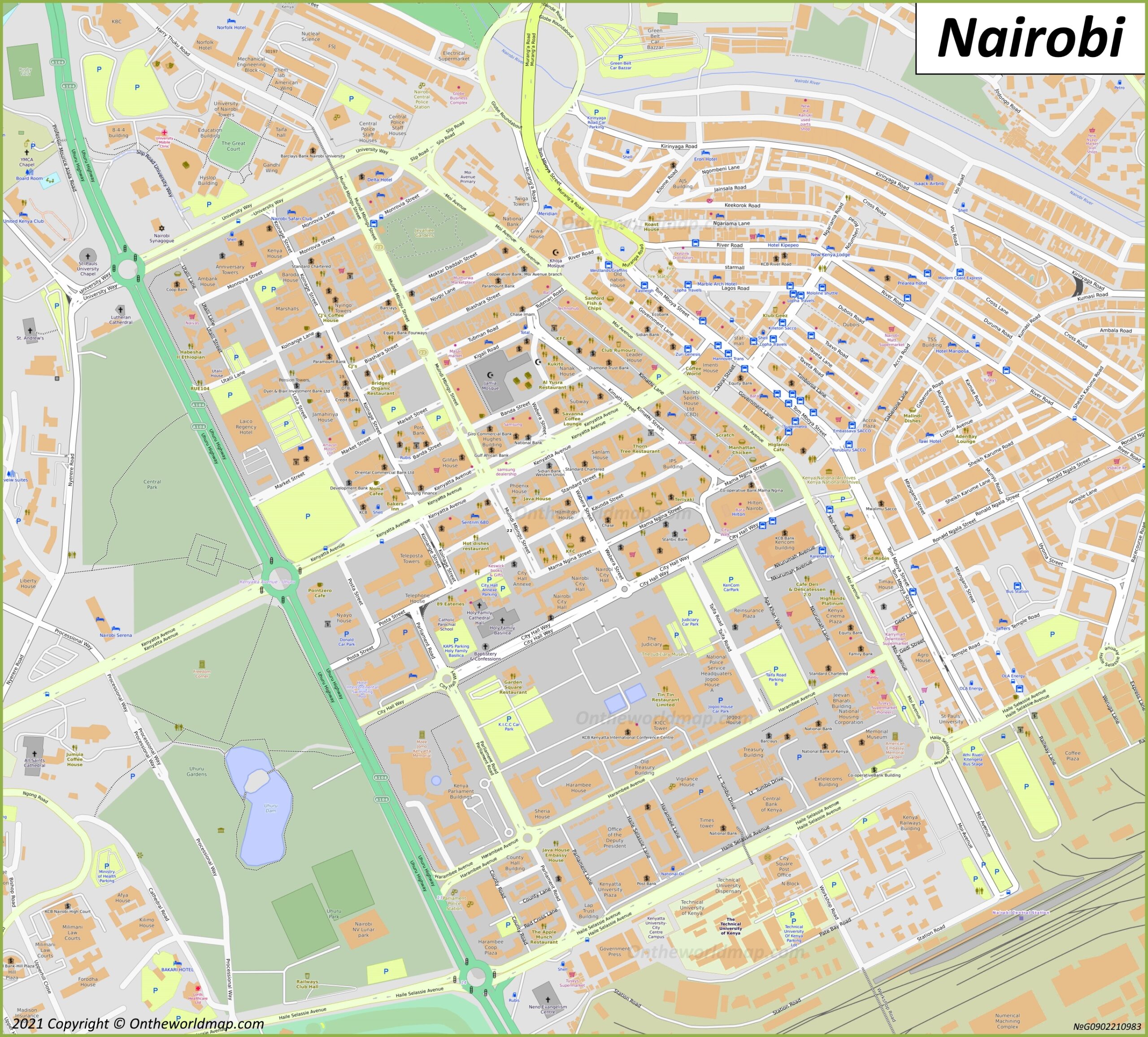 Nairobi Map Kenya Maps Of Nairobi