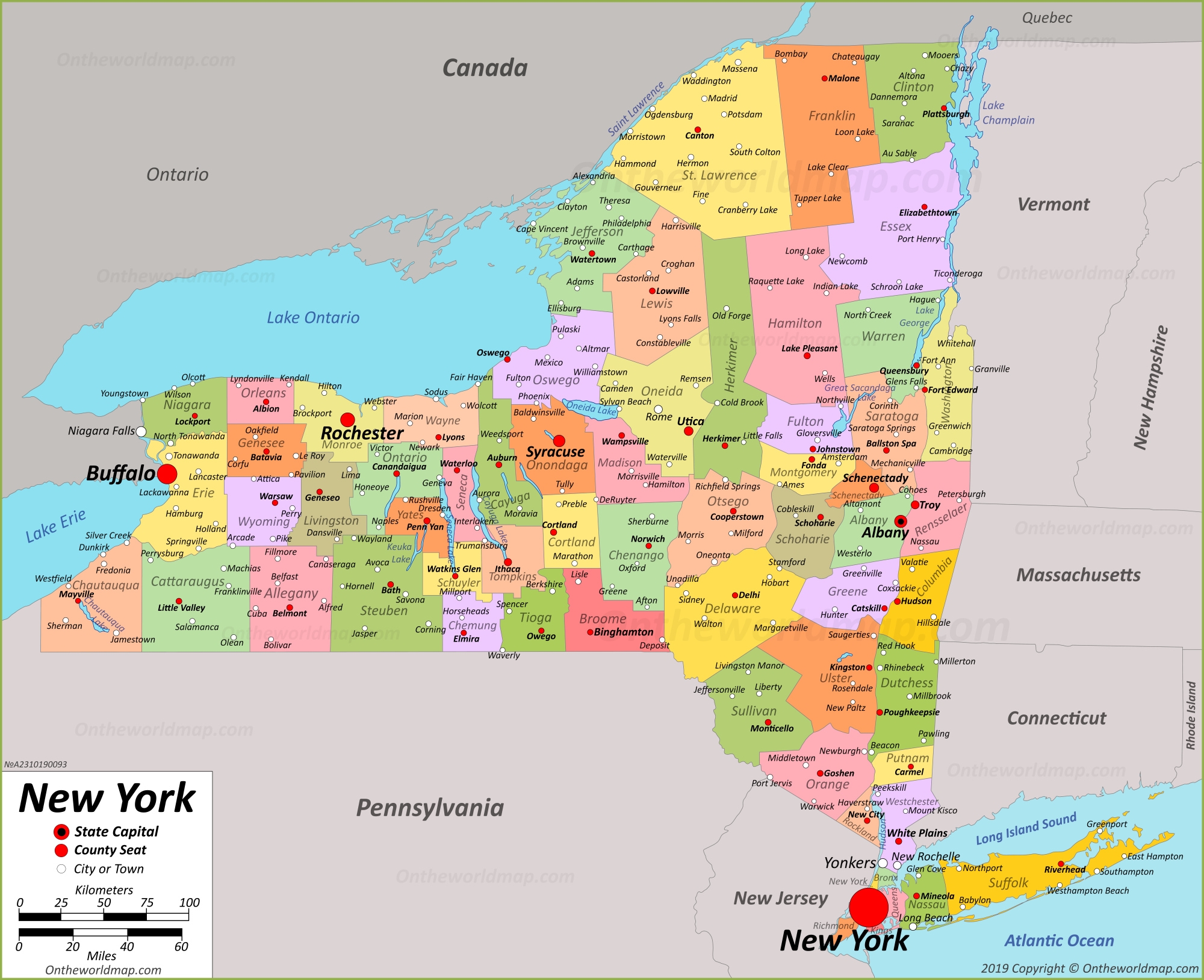 New York State Map USA Maps Of New York NY 