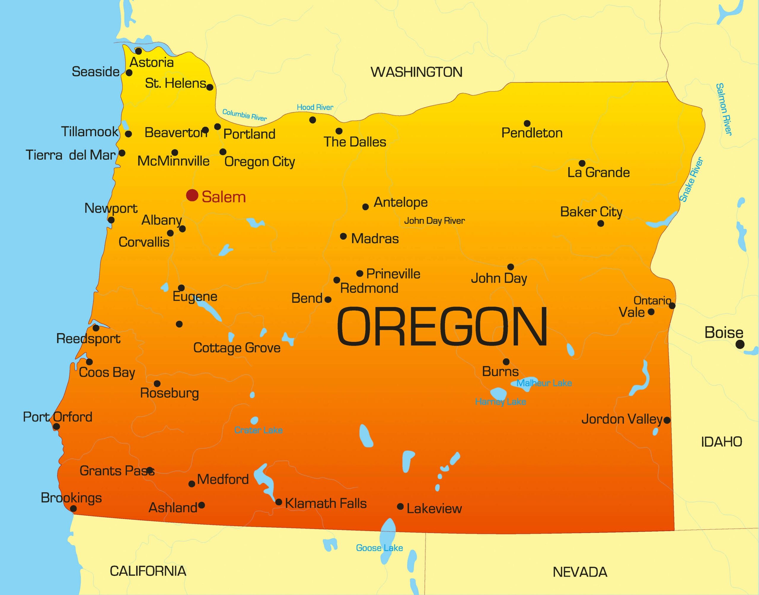 oregon cities map oregon cities map