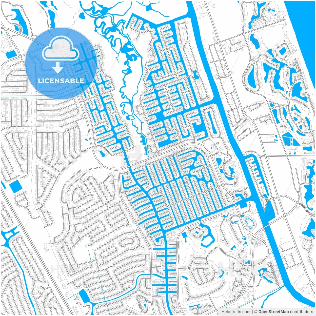 Palm Coast Florida United States City Map With High Resolution Roads HEBSTREITS