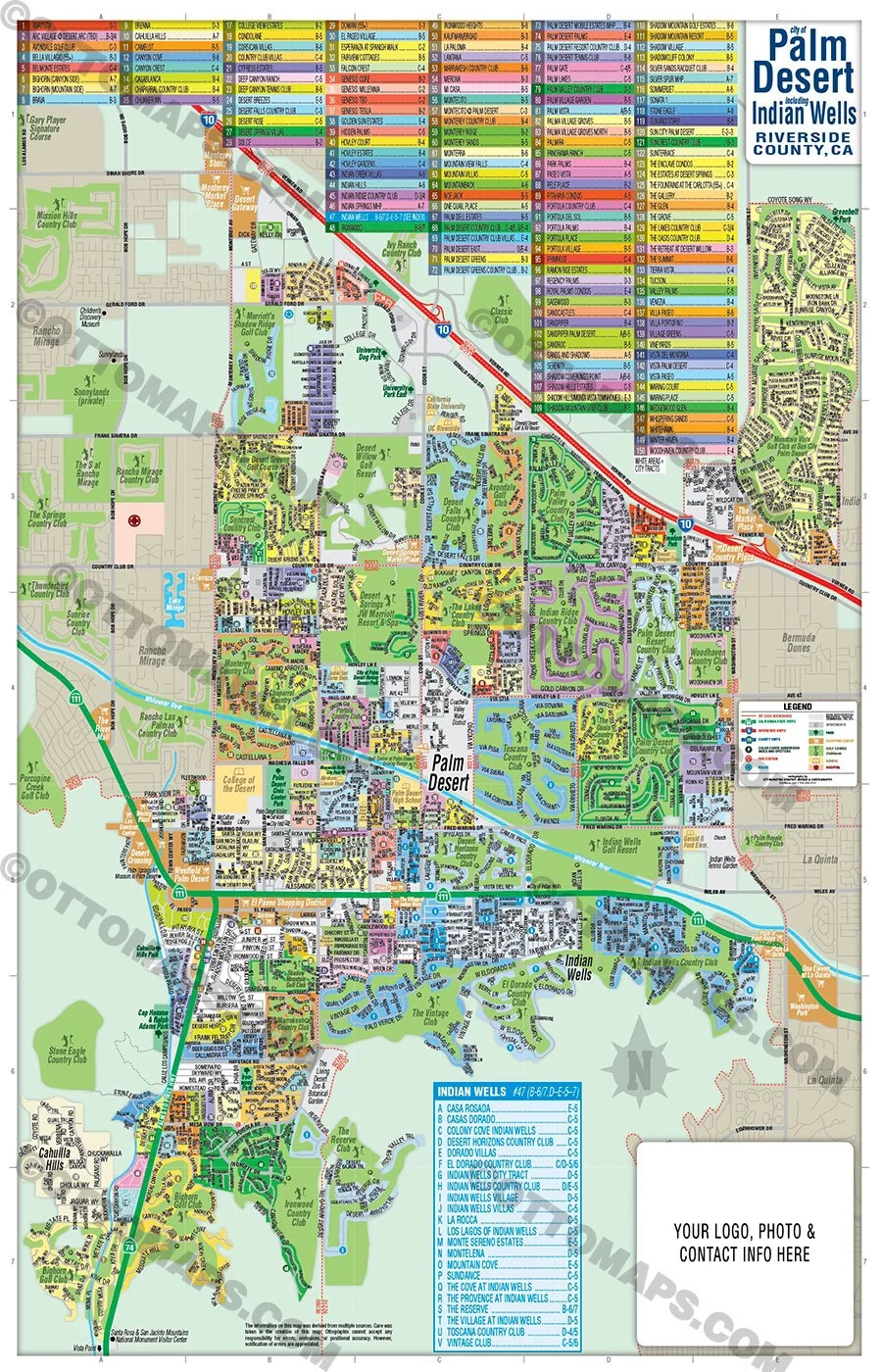 Palm Desert Map With Indian Wells Riverside County CA FILES PDF Otto Maps