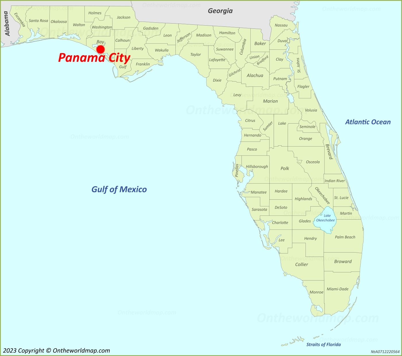 Panama City Location On The Florida Map Ontheworldmap Panama City Location On The Florida Map Ontheworldmap