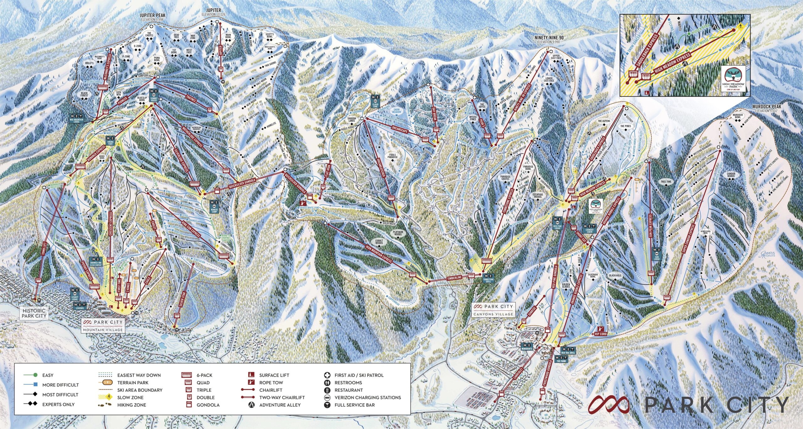 Park City Trail Map Piste Map Panoramic Mountain Map Park City Trail Map Piste Map Panoramic Mountain Map