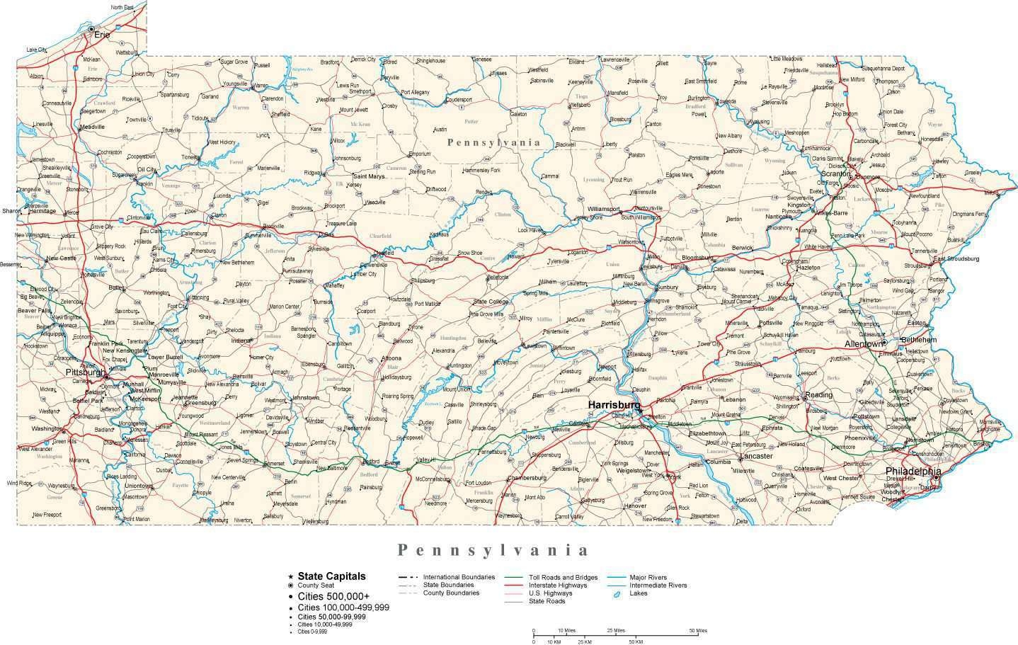 pennsylvania cities map