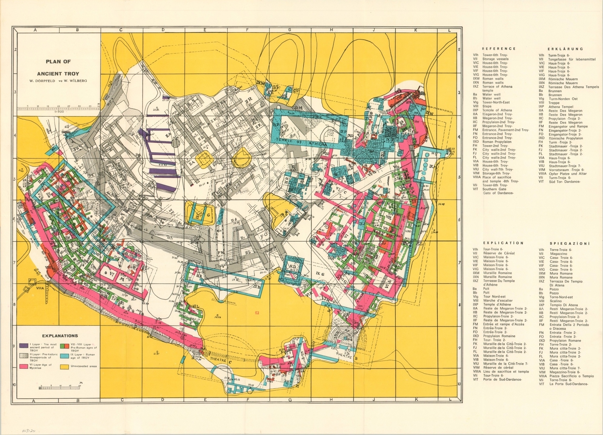 Plan Of Ancient Troy Curtis Wright Maps