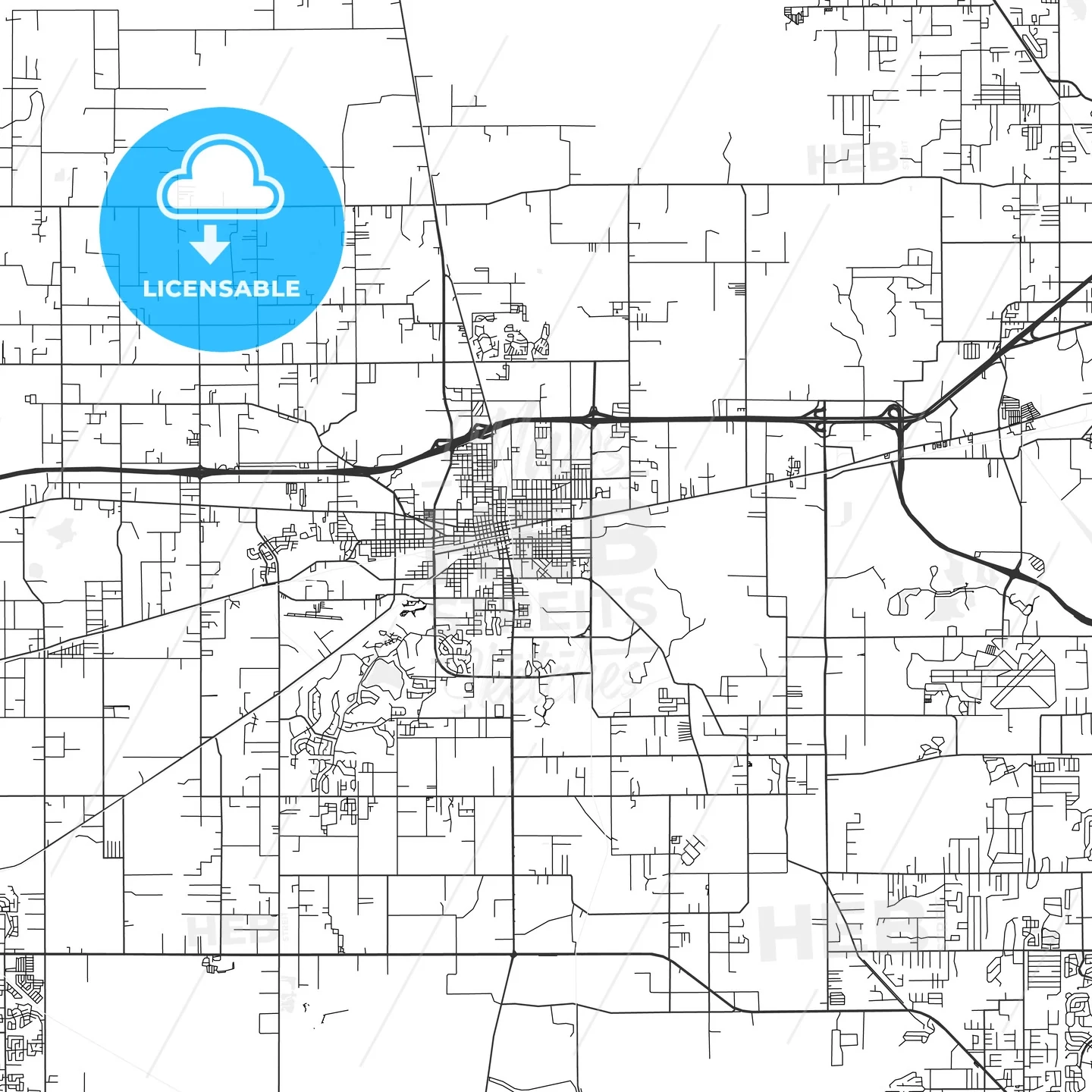 Plant City Florida Area Map Light HEBSTREITS