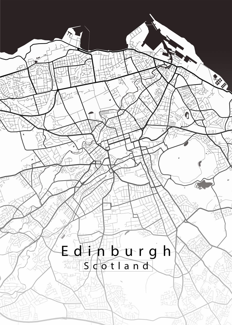 Poster Edinburgh Scotland City Map White Wall Art 3 1 FREE Europosters