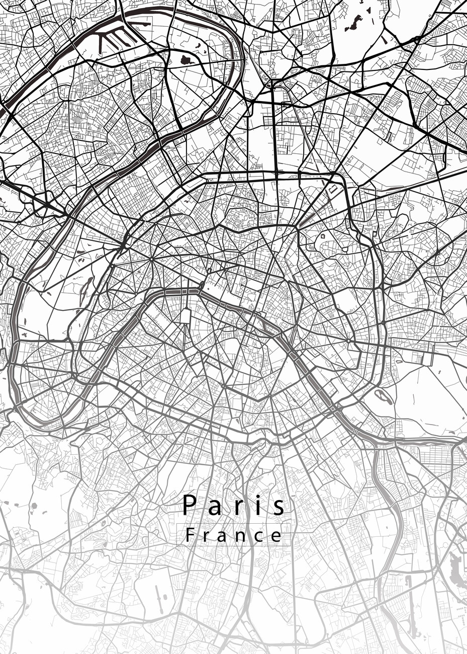 Poster Paris France City Map White Wall Art 3 1 FREE Europosters