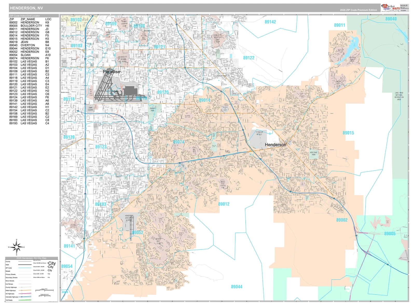 Premium Style Wall Map Of Henderson NV American Map Store