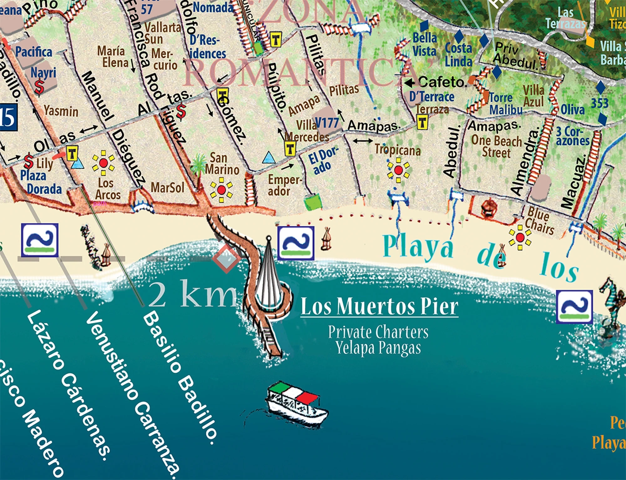 Puerto Vallarta Walking Map Of The Old City With Stairways And Paths Etsy