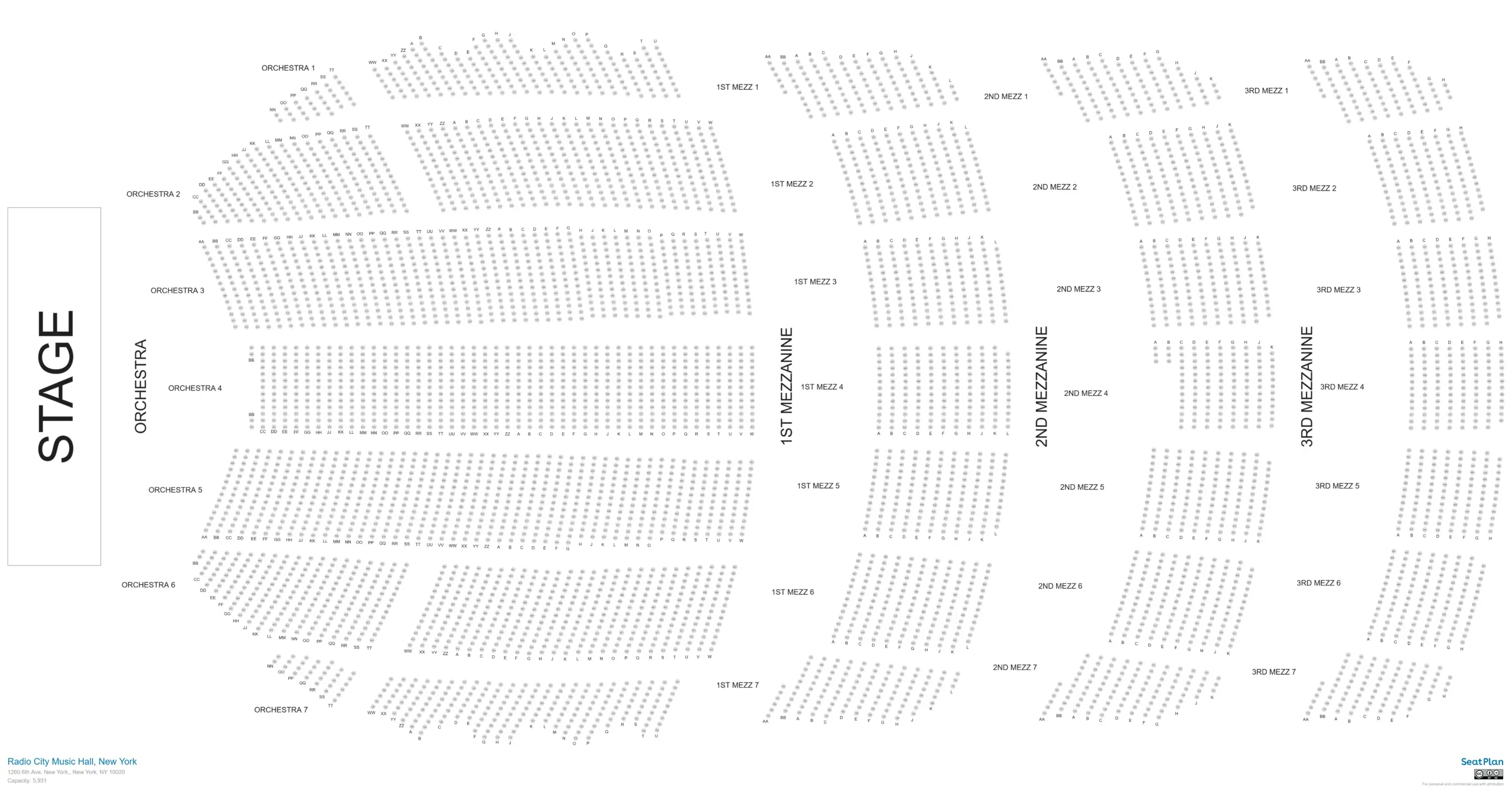 Radio City Music Hall New York Seating Chart Seat View Photos