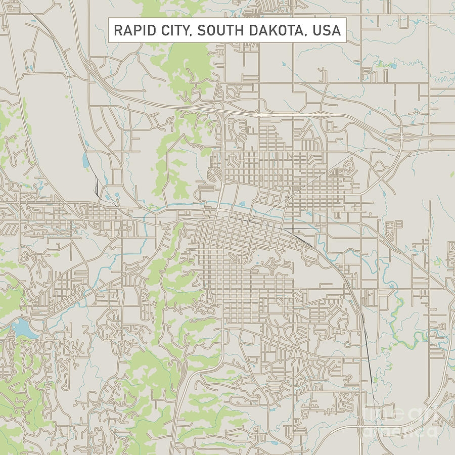 Rapid City South Dakota US City Street Map Digital Art By Frank Ramspott Fine Art America
