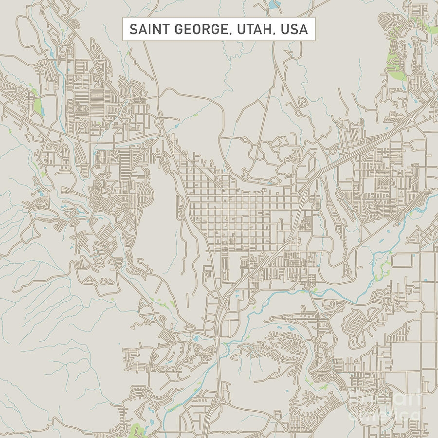 Saint George Utah US City Street Map Digital Art By Frank Ramspott Fine Art America