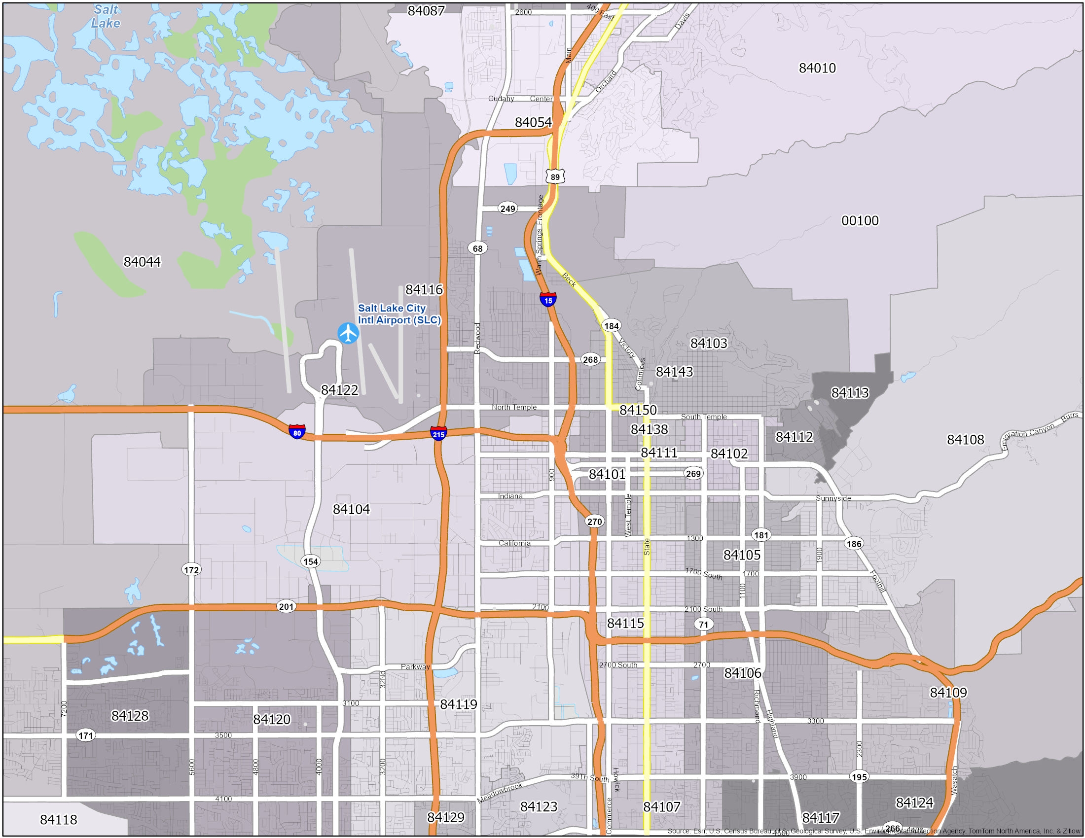Salt Lake City Zip Code Map GIS Geography