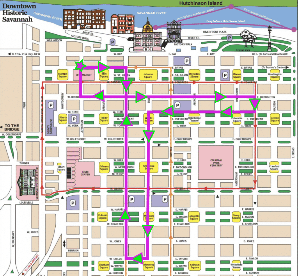 city map of savannah ga