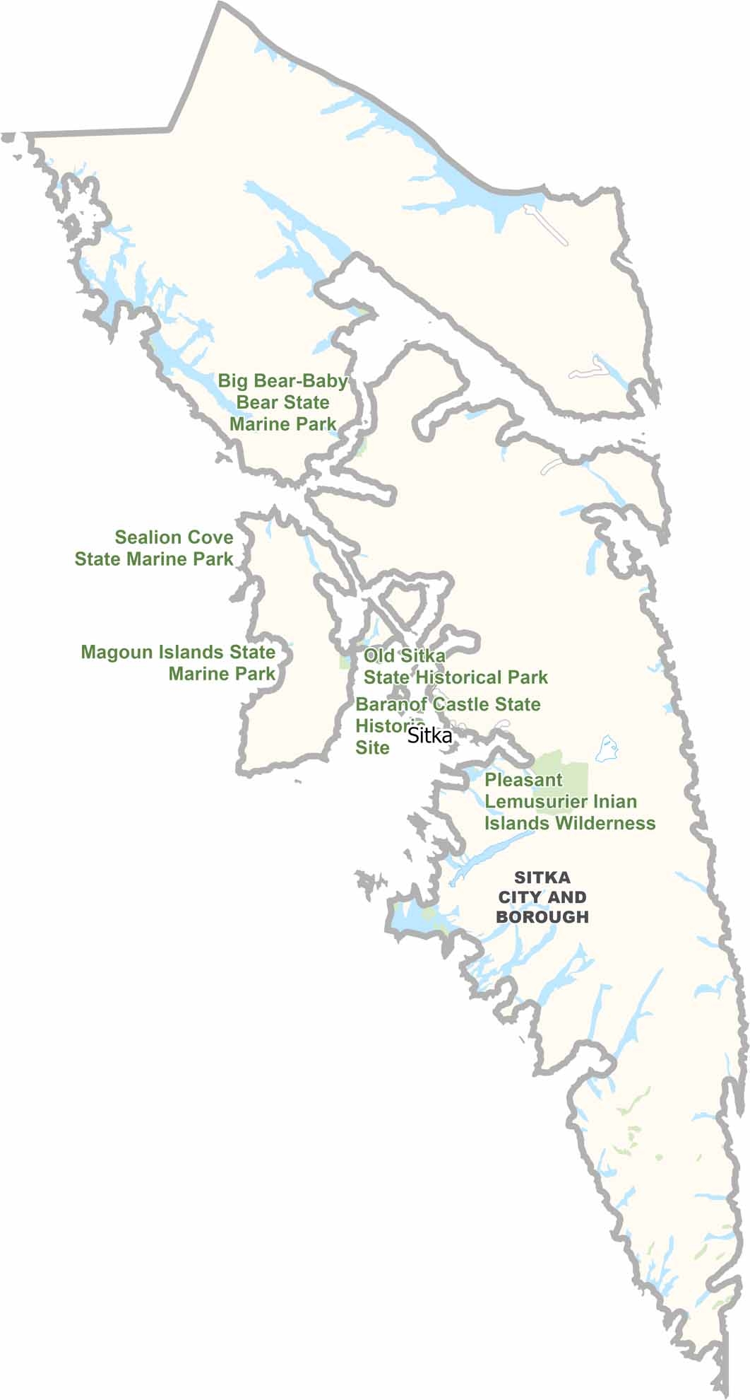 Sitka City And Borough Map Alaska US County Maps