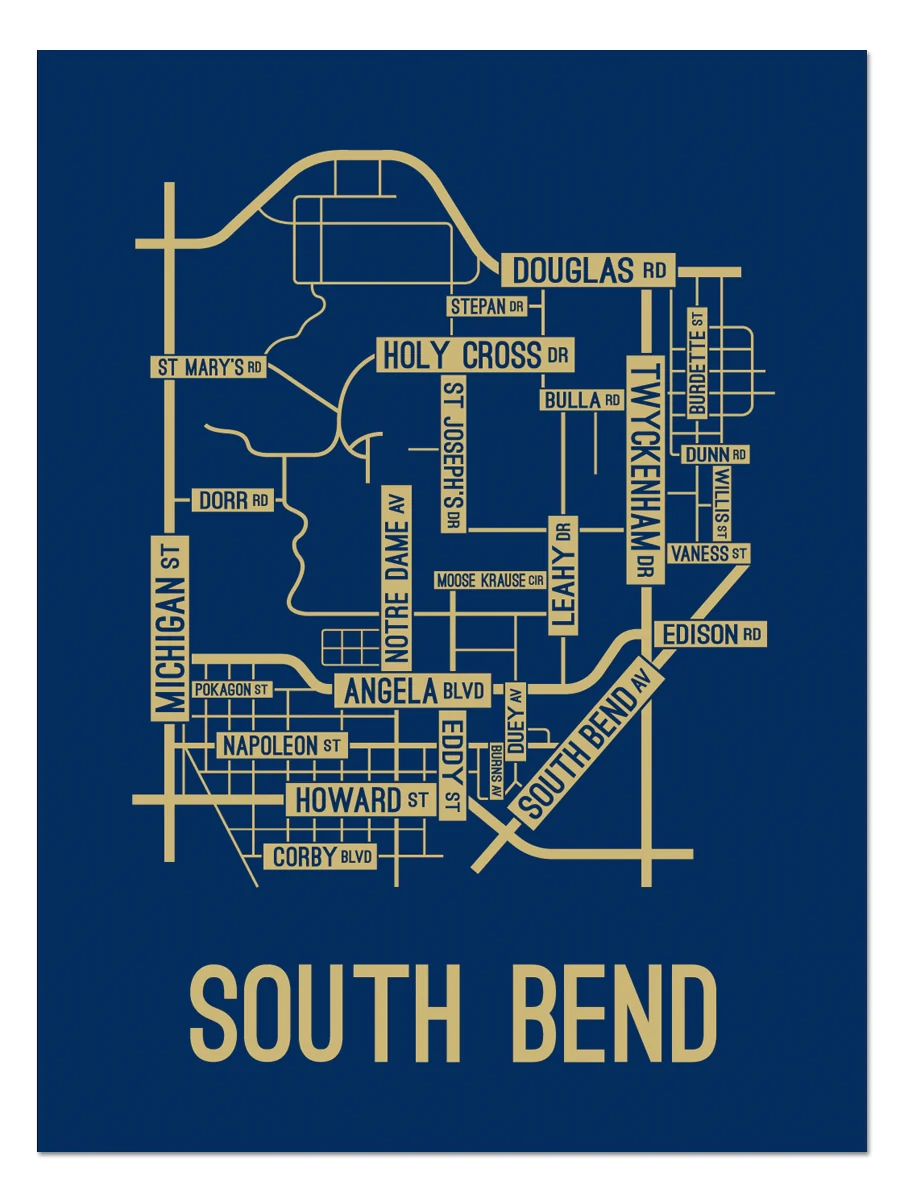 South Bend Indiana School Street Posters
