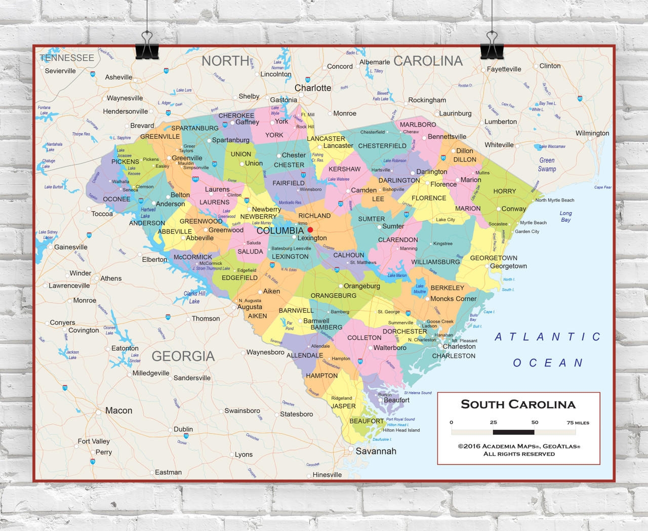 south carolina cities map