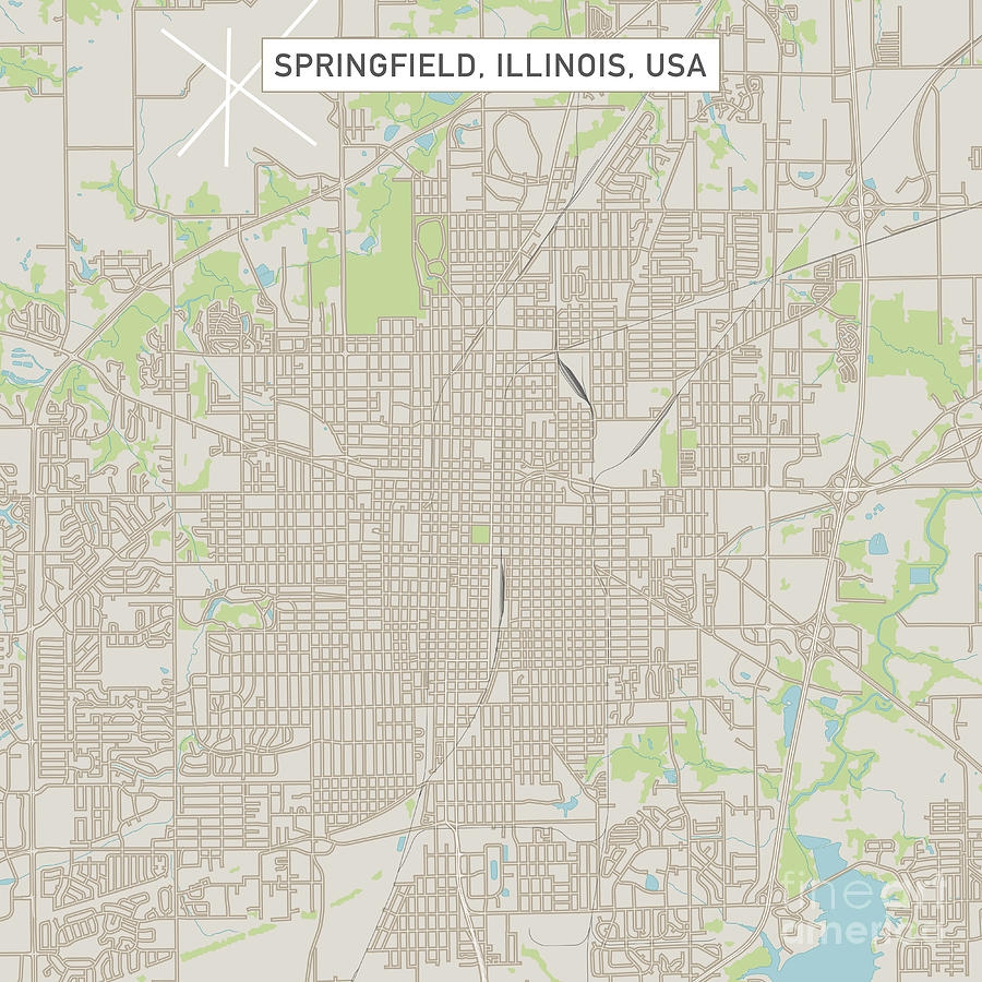 Springfield Illinois US City Street Map Digital Art By Frank Ramspott Fine Art America Springfield Illinois US City Street Map Digital Art By Frank Ramspott Fine Art America