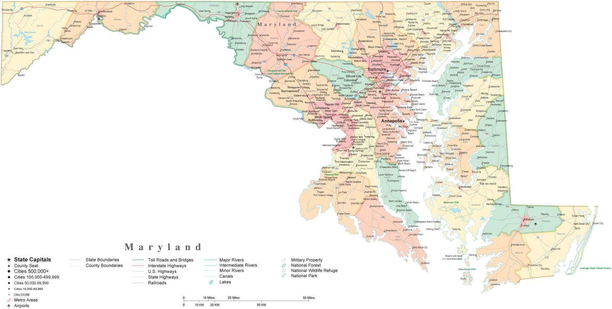 State Map Of Maryland In Adobe Illustrator Vector Format Detailed Editable Map From Map Resources State Map Of Maryland In Adobe Illustrator Vector Format Detailed Editable Map From Map Resources
