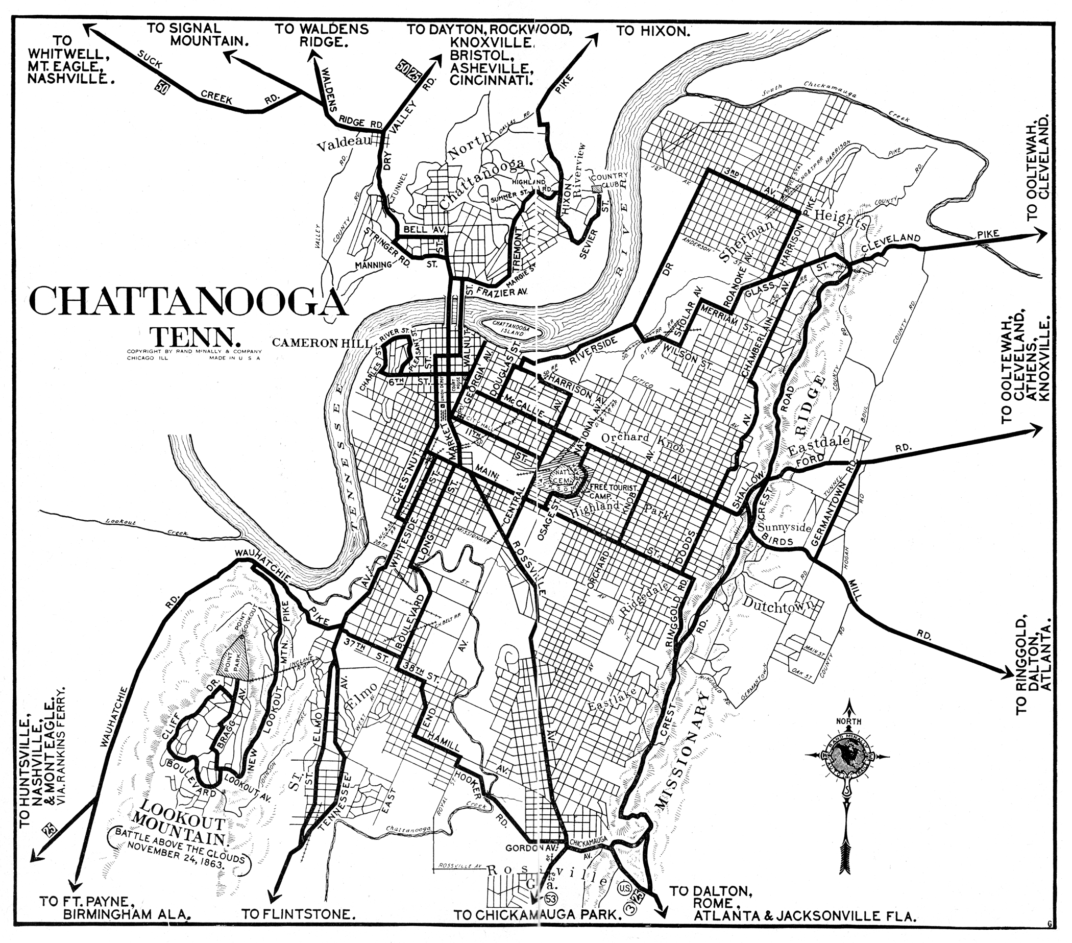 chattanooga tn city map