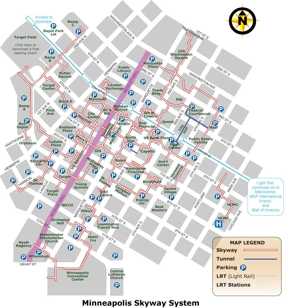 The 11 Miles Of Skyways In Minneapolis You Can Travel Almost All Of Downtown Using Them 958x1039 R MapPorn