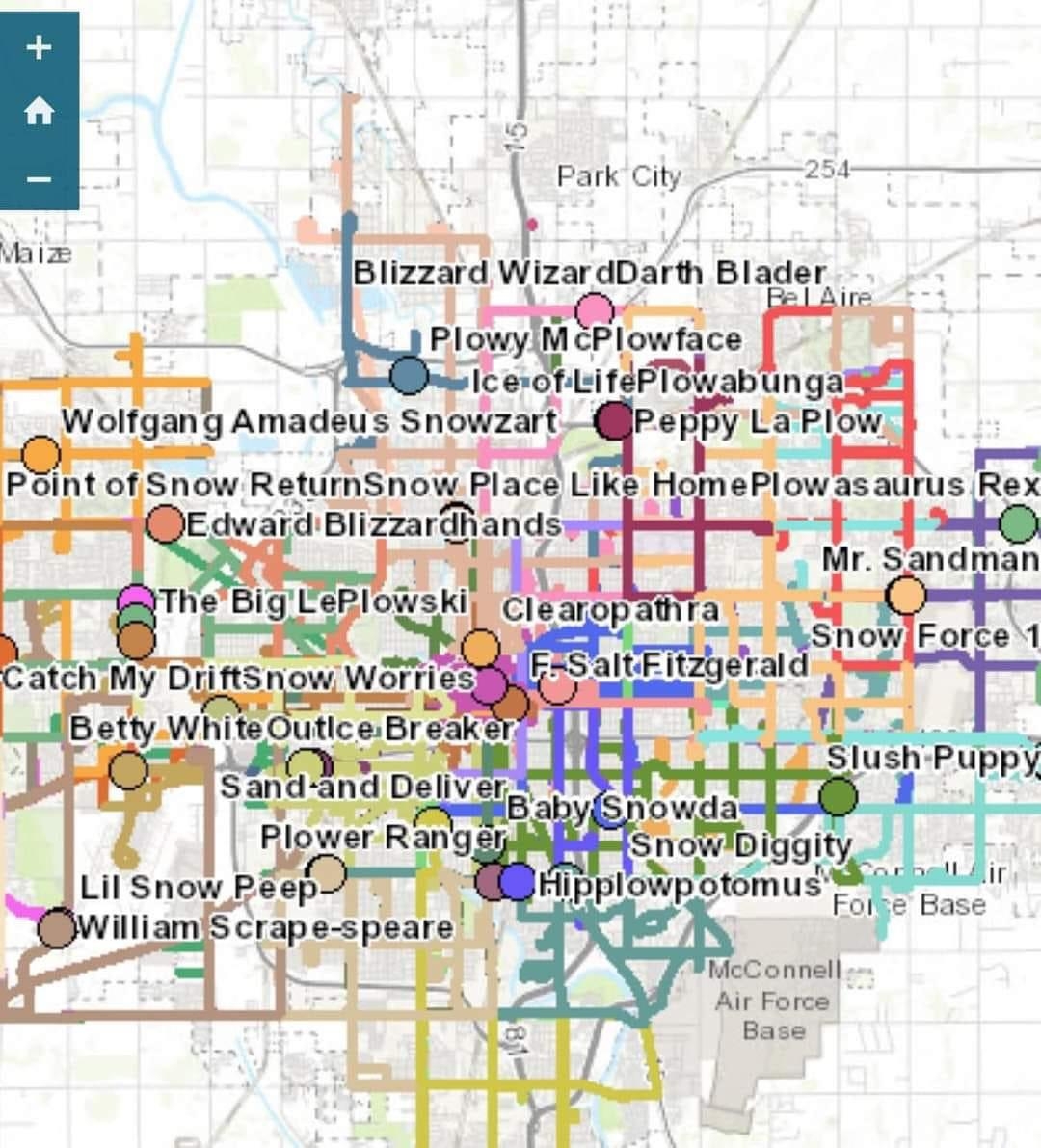 The Names Of The Wichita Snow Plows Currently Out Removing Snow R funny