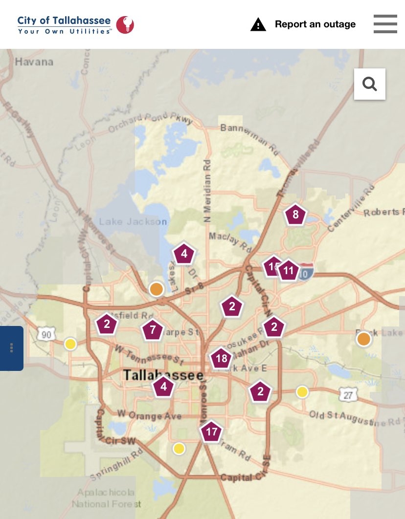 The Severe Weather Is Causing Scattered Power Outages Which Are Currently Impacting Roughly 3 300 Customers See The Outage Map At Https t co BNrpKr2pLO Report Outages Via The Same Link Or The Free DigiTally App 