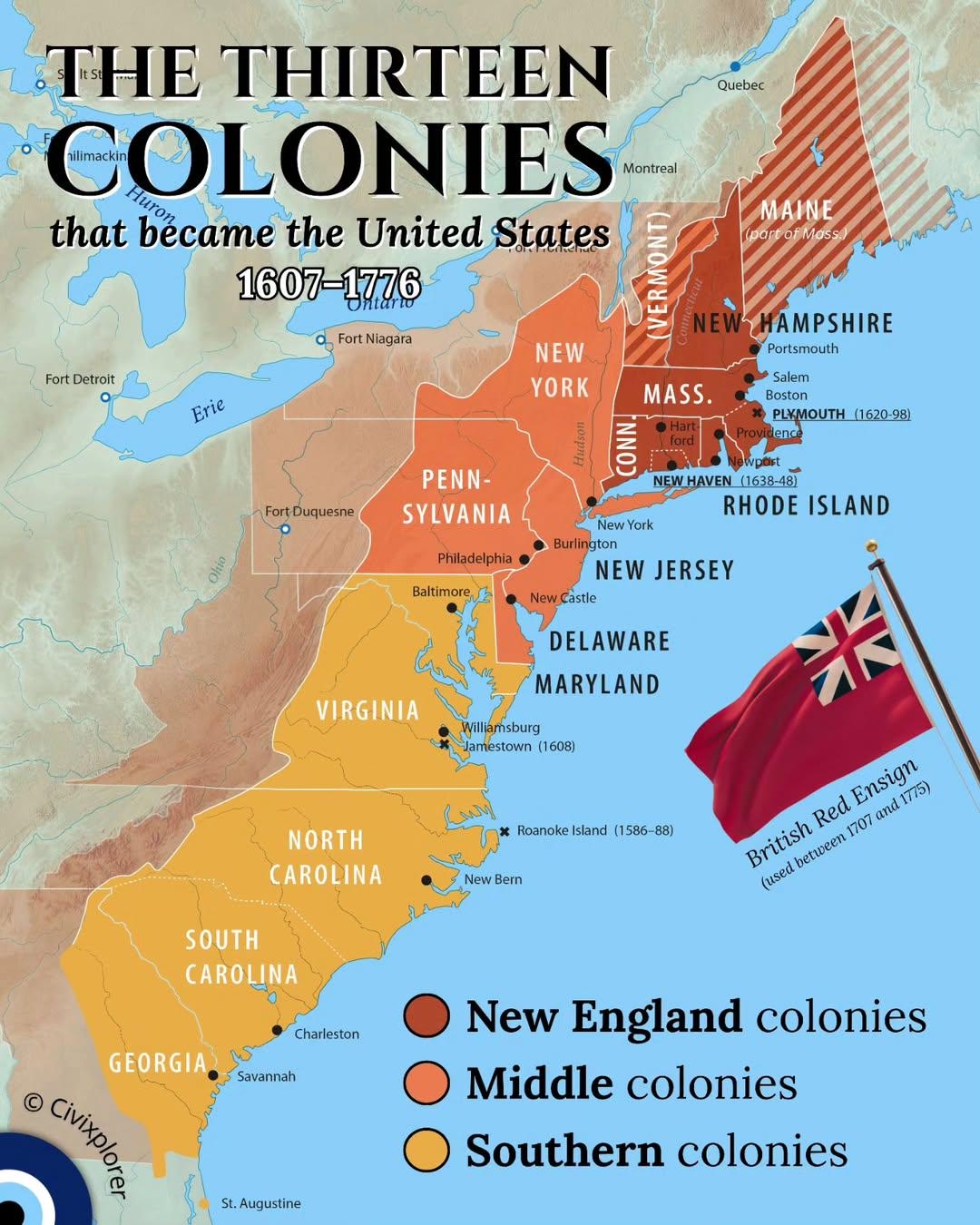 The Thirteen Colonies That Became The United States Of America 1607 1776 R MapPorn