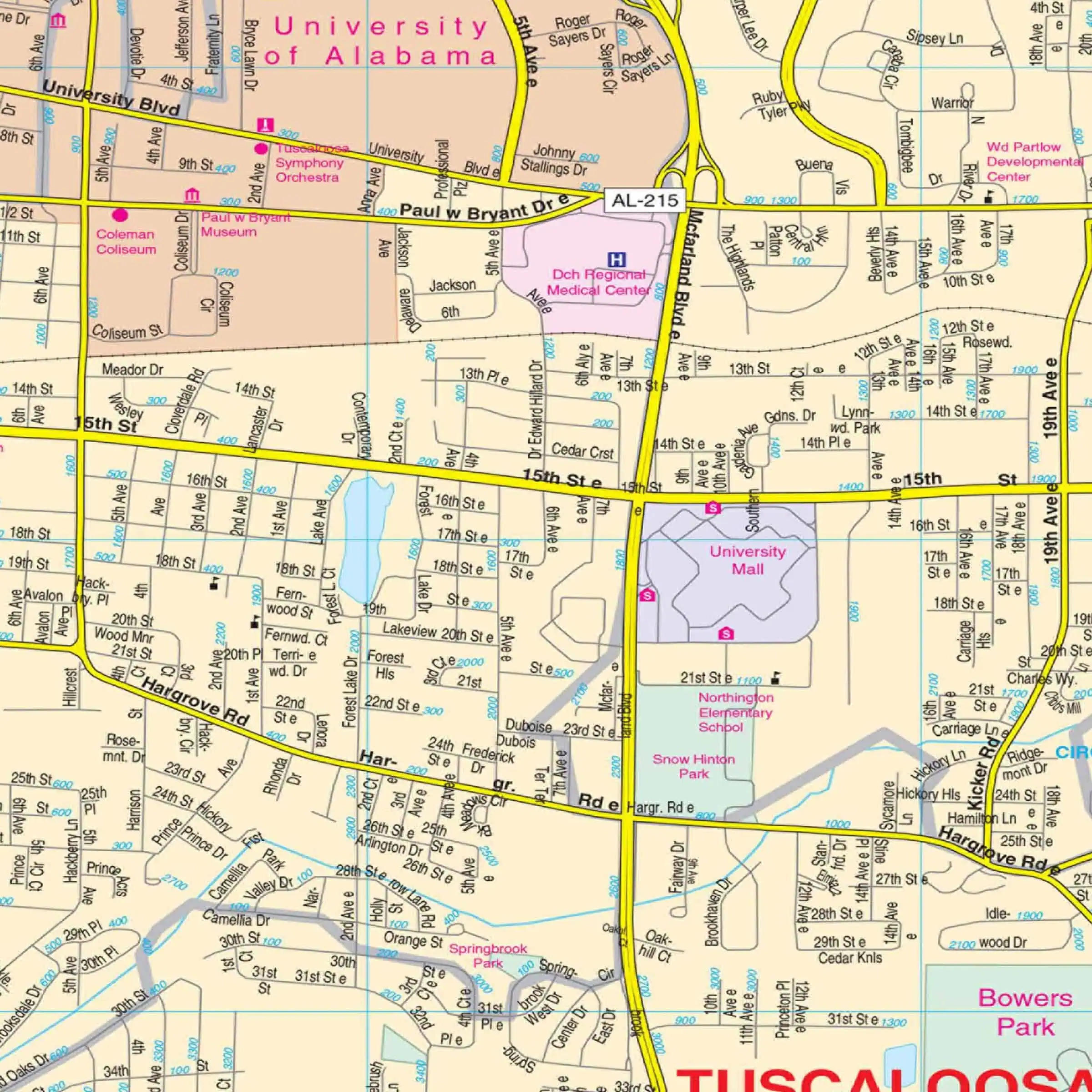 Tuscaloosa AL Map Tuscaloosa Alabama Map Map Shop Tuscaloosa AL Map Tuscaloosa Alabama Map Map Shop