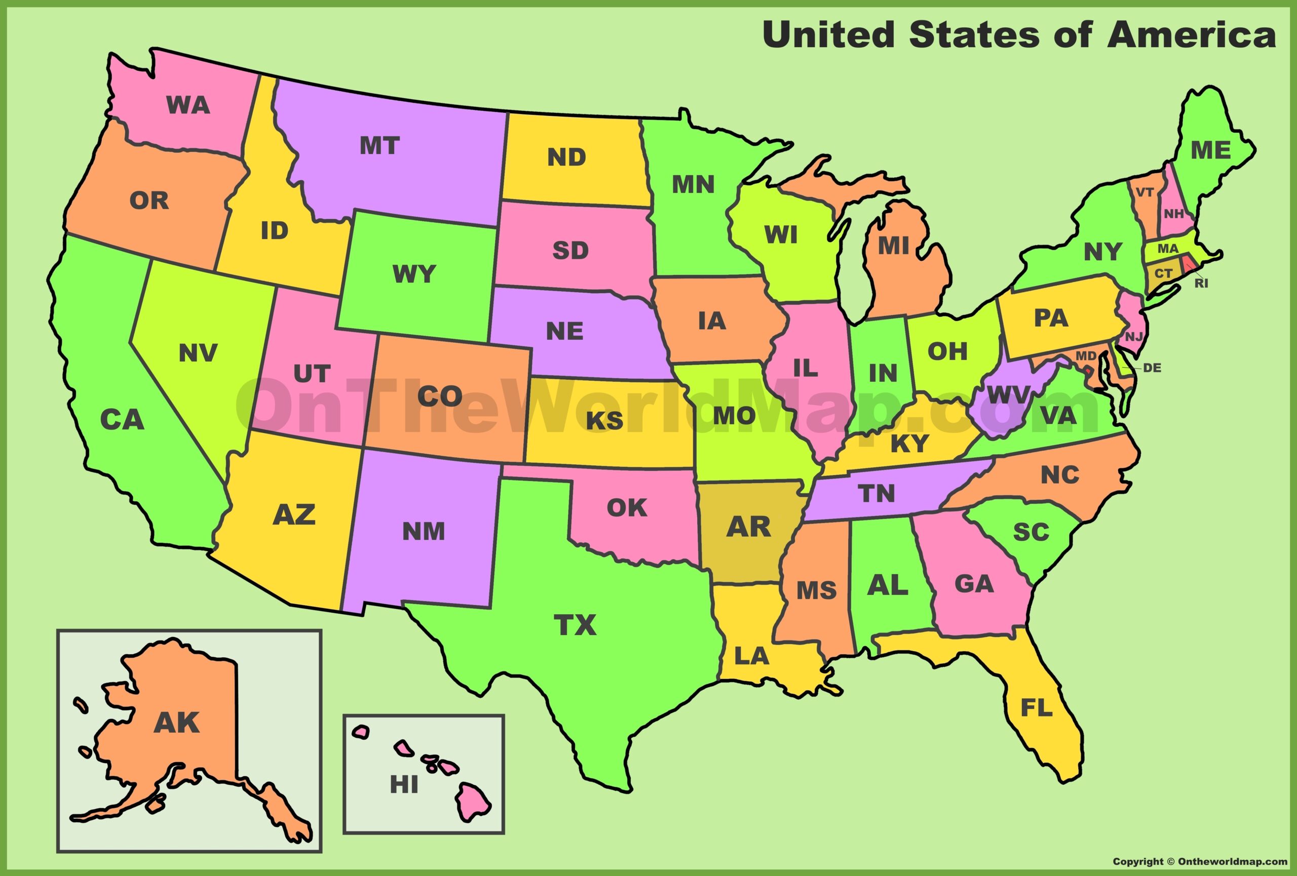 printable united states map with abbreviations