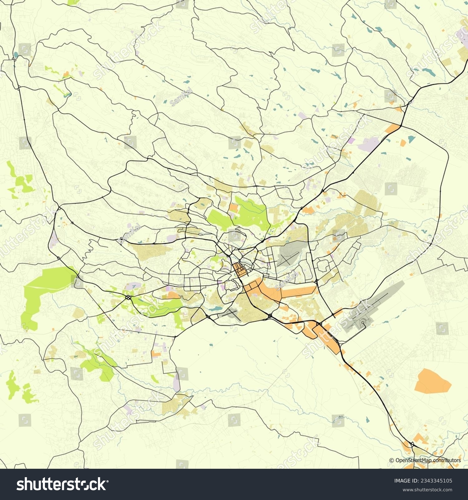 Vector City Map Nairobi Kenya Stock Vector Royalty Free 2343345105 Shutterstock