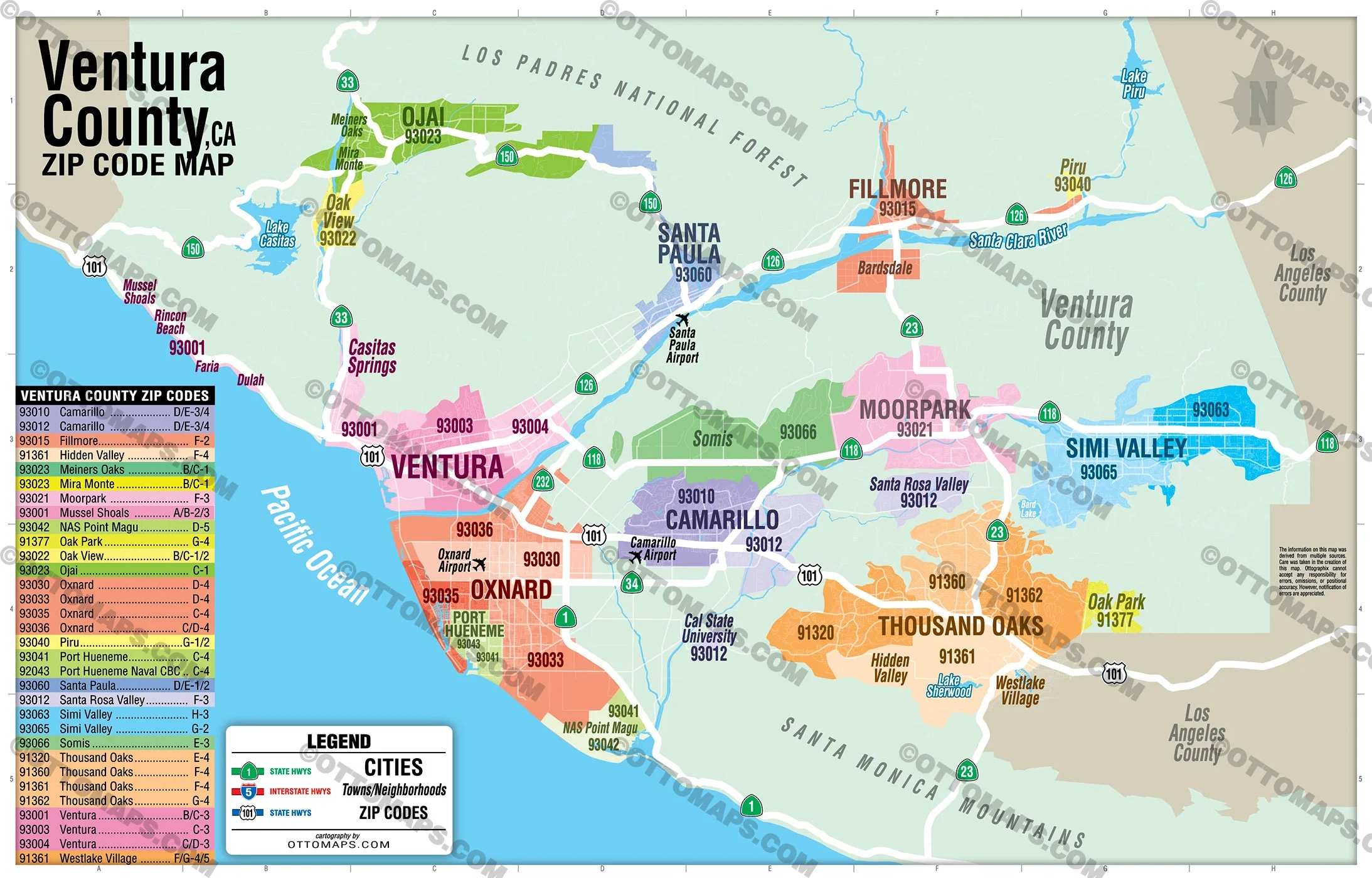 Ventura County Zip Code Map California FILES PDF And AI Editabl Otto Maps Ventura County Zip Code Map California FILES PDF And AI Editabl Otto Maps