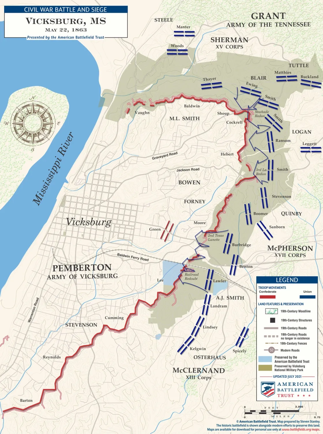 city map of vicksburg ms