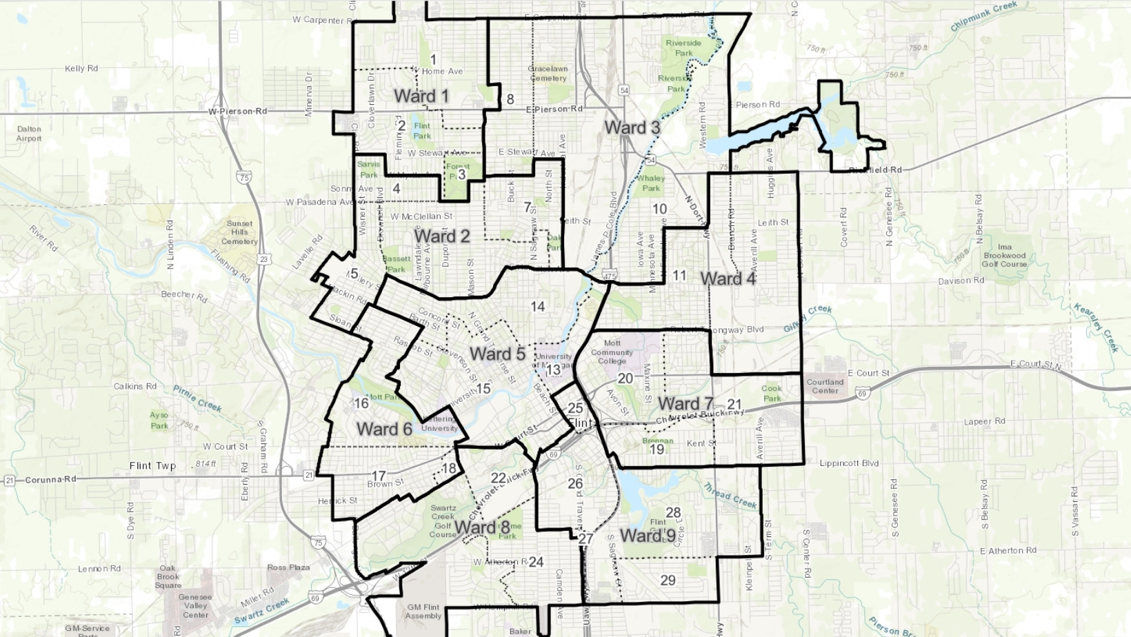 Ward Map City Of Flint