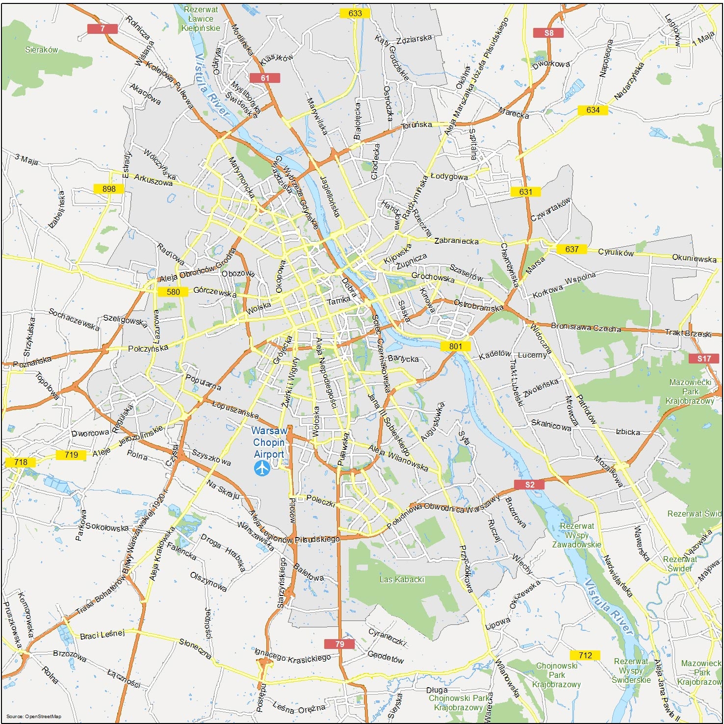 Warsaw Poland Map GIS Geography