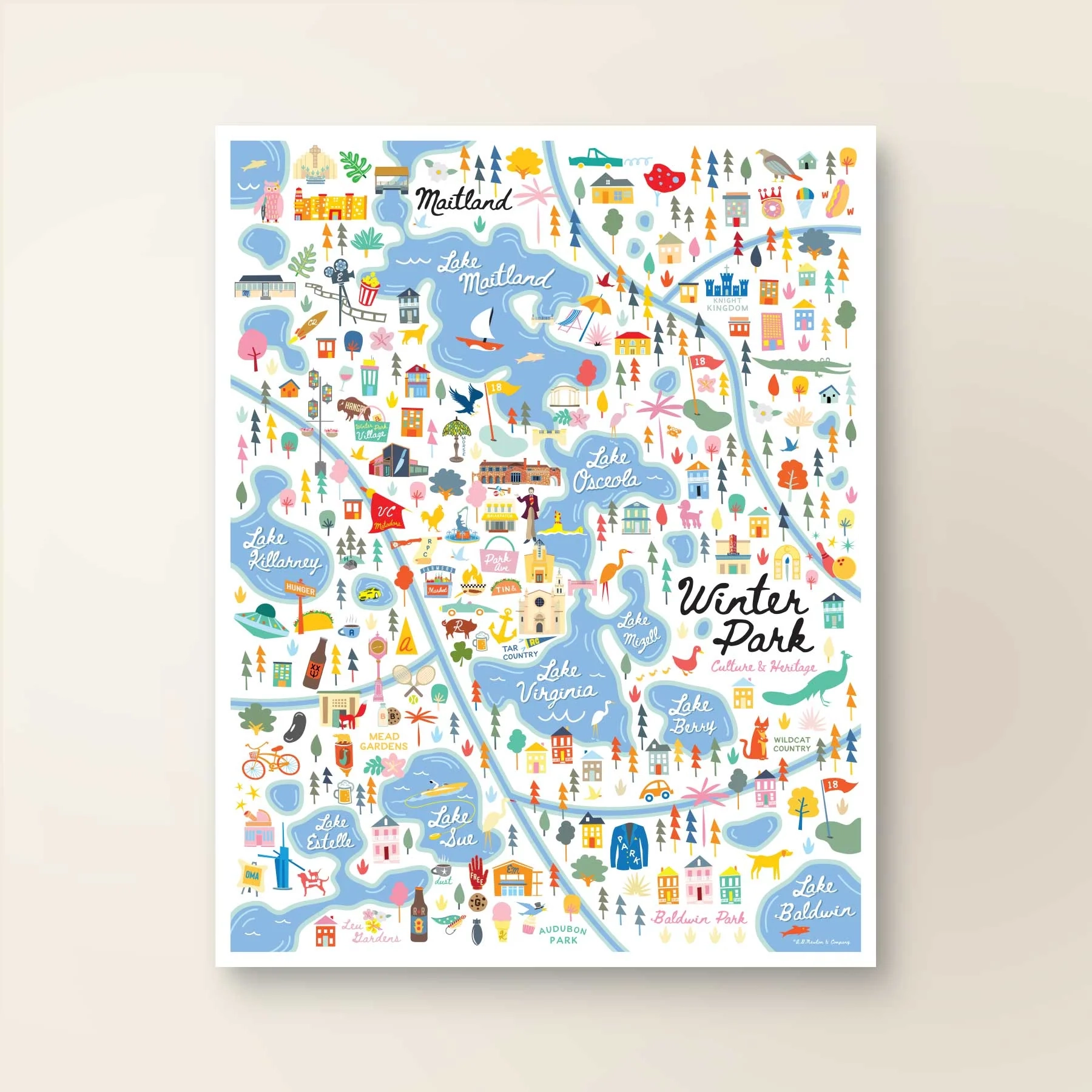 WINTER PARK FL City Series Map Art Print