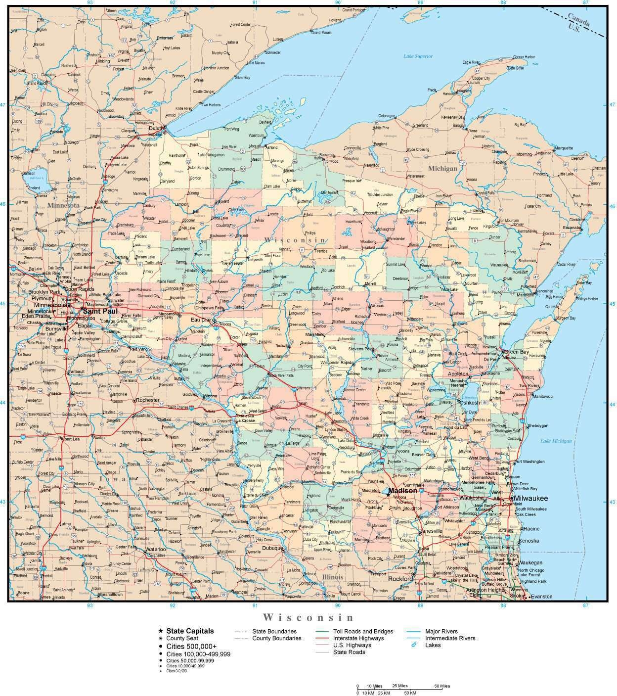 wisconsin map counties and cities wisconsin map counties and cities