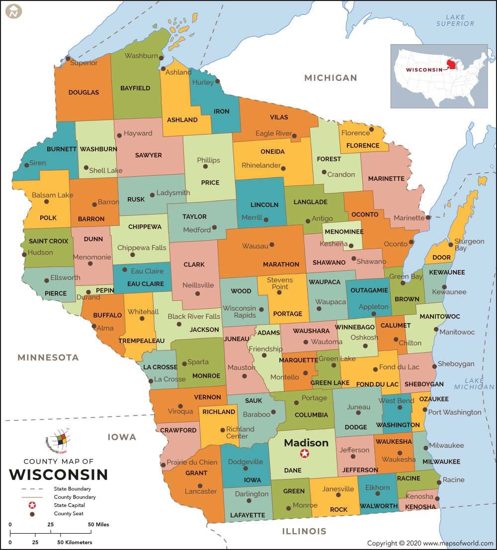 Wisconsin County Map Map Of Wisconsin County Wisconsin County Map Map Of Wisconsin County