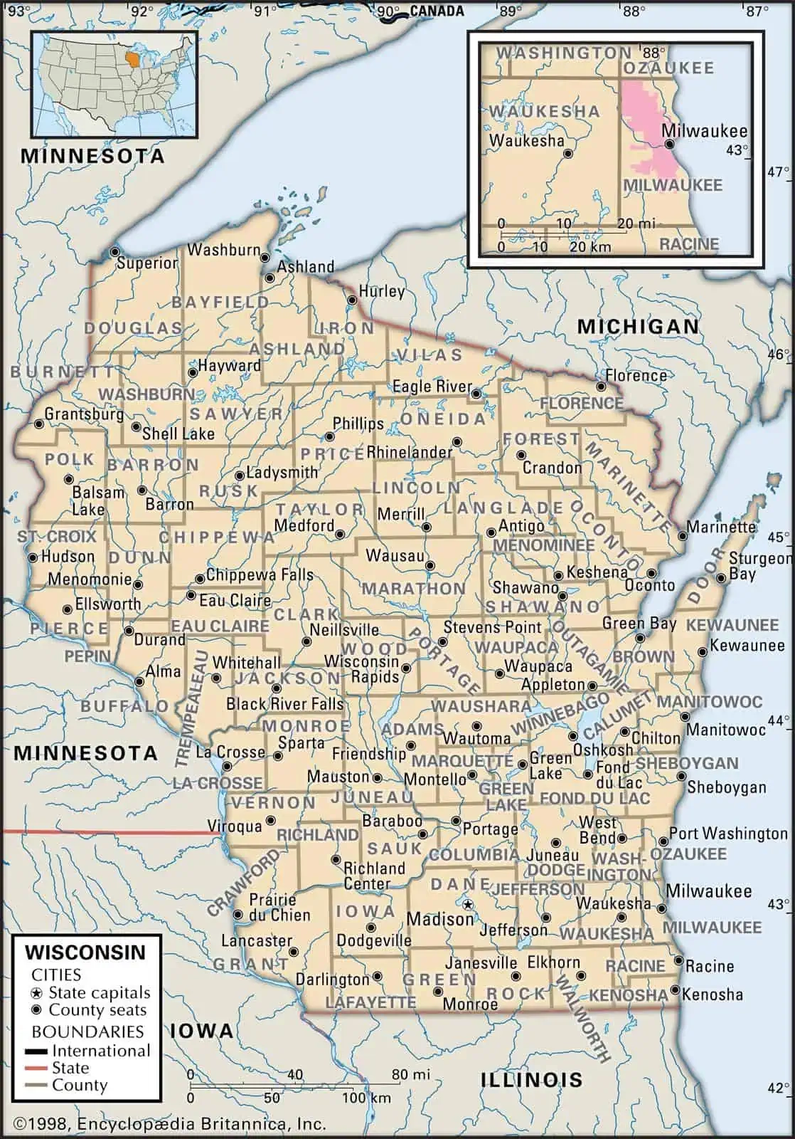 Wisconsin County Maps Interactive History Complete List