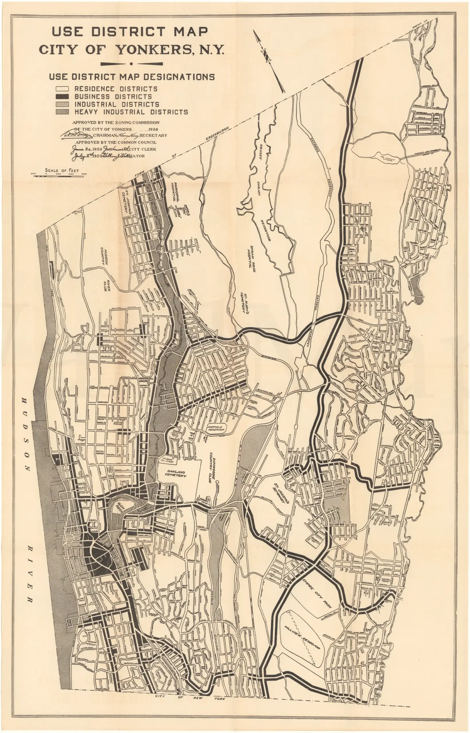 Yonkers New York 1920 Use Districts WardMaps LLC Yonkers New York 1920 Use Districts WardMaps LLC