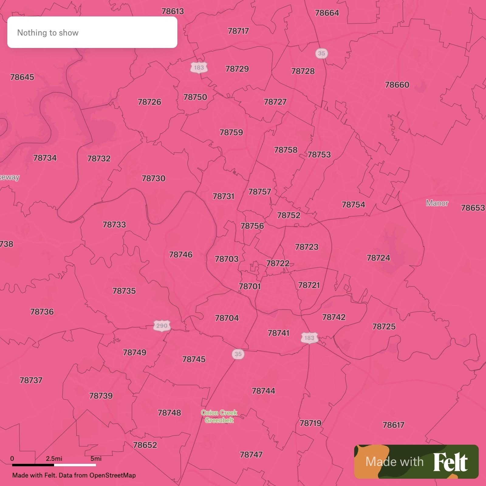 city of austin zip code map